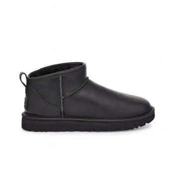 UGG WOMEN'S ULTRA MINI BLACK LEANTHER