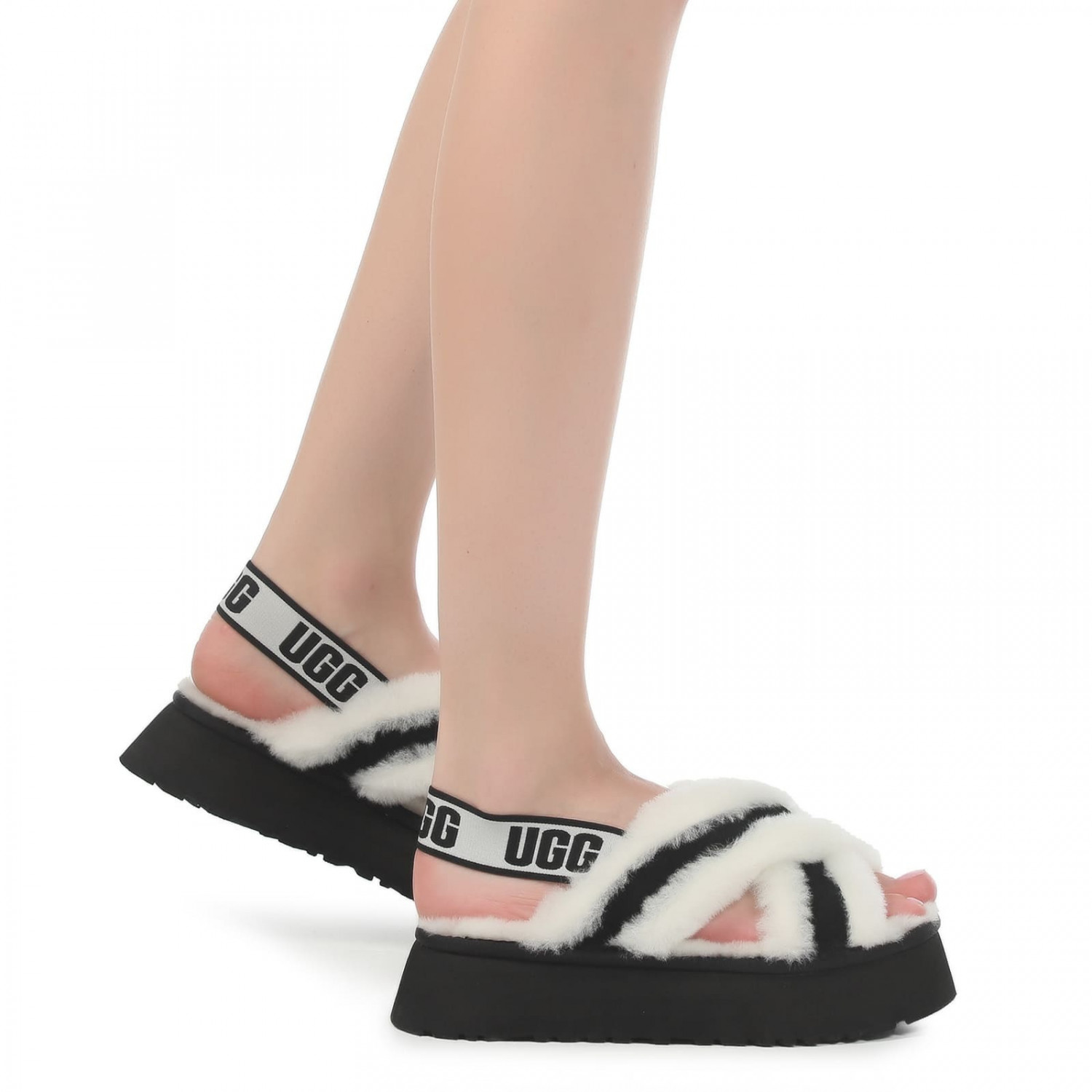 Женские сандалии UGG Disco Cross Slide White Женские сандалии UGG Disco Cross Slide White