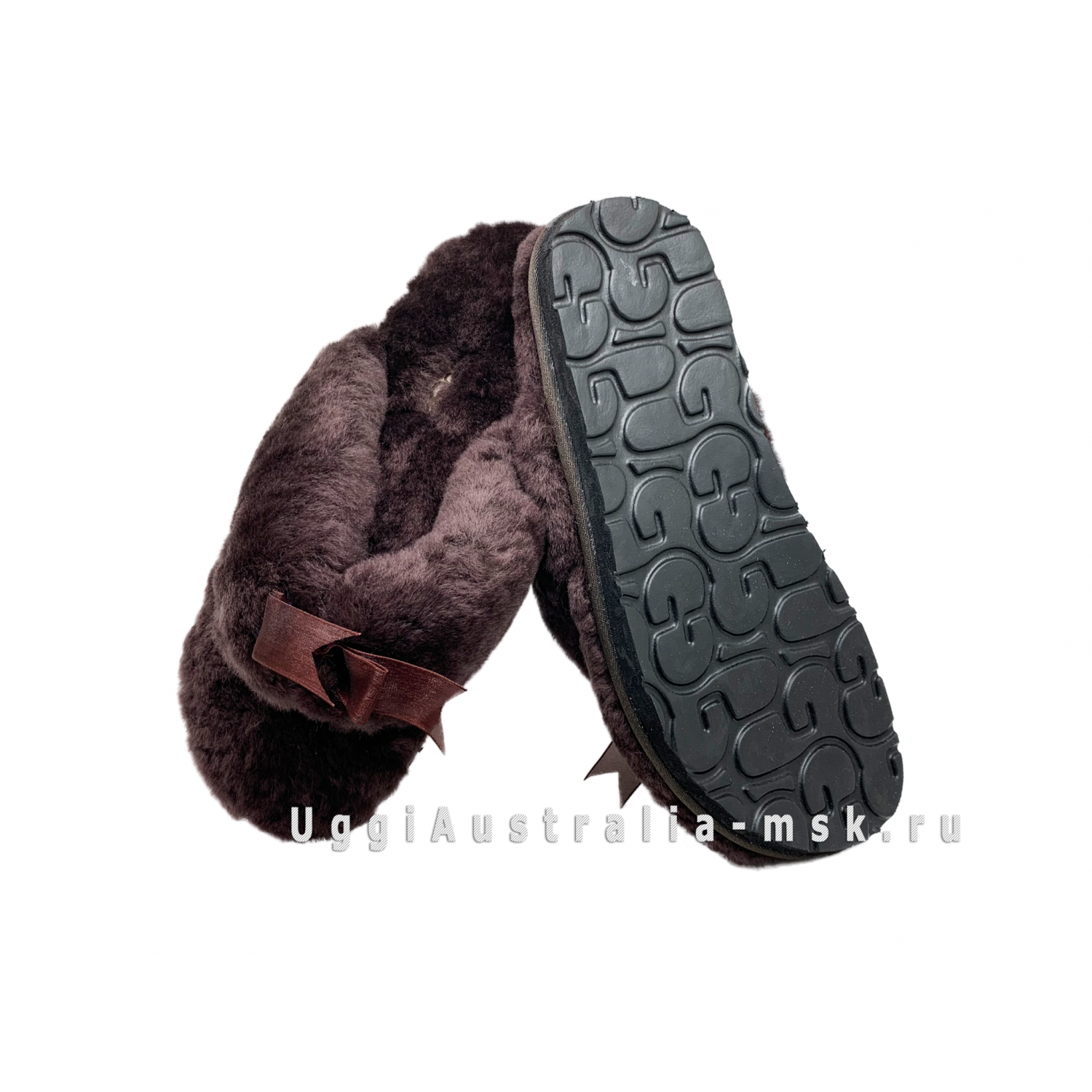 UGG FLUFF FLIP FLOP CHOCOLATE