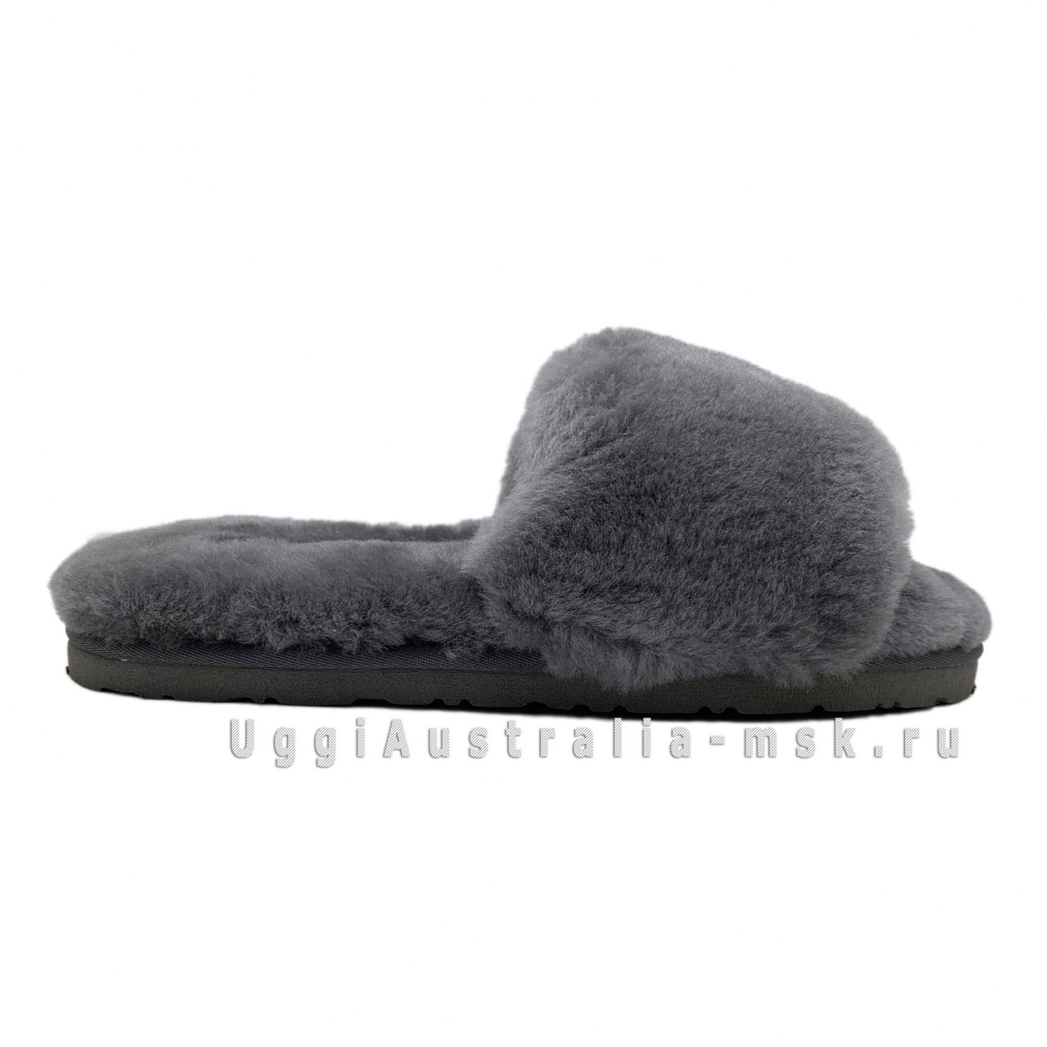 UGG FLUFF SLIDE SLIPPERS GREY