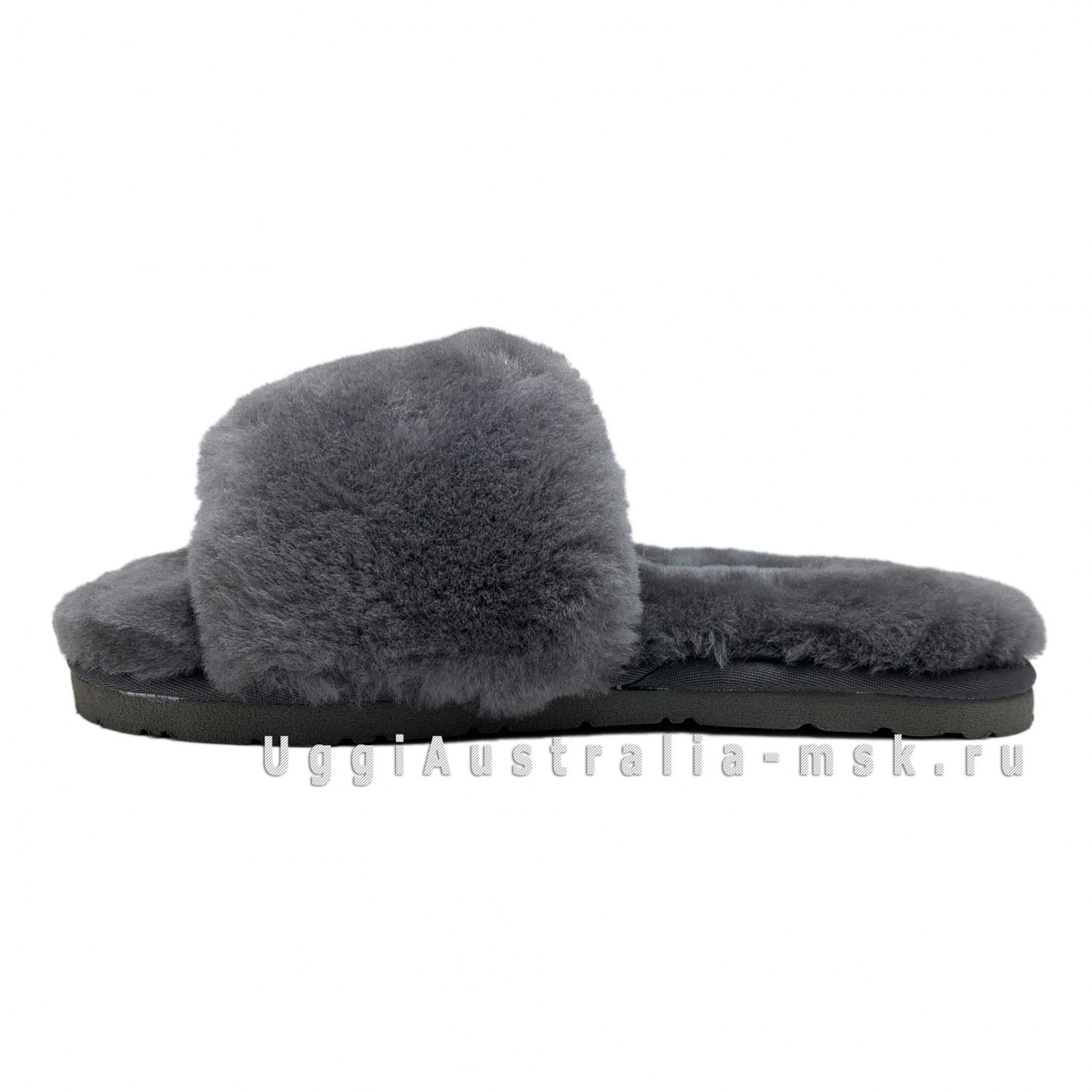 UGG FLUFF SLIDE SLIPPERS GREY