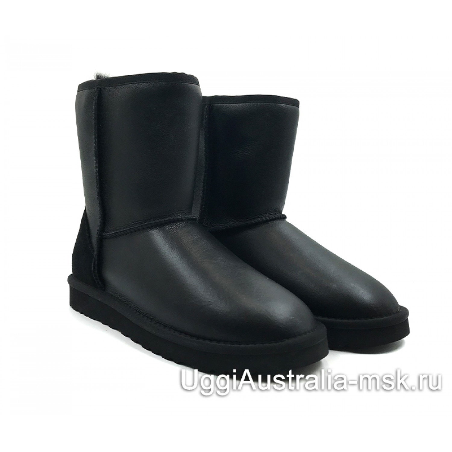 Ugg Mens Classic Short Zip Metallic Black