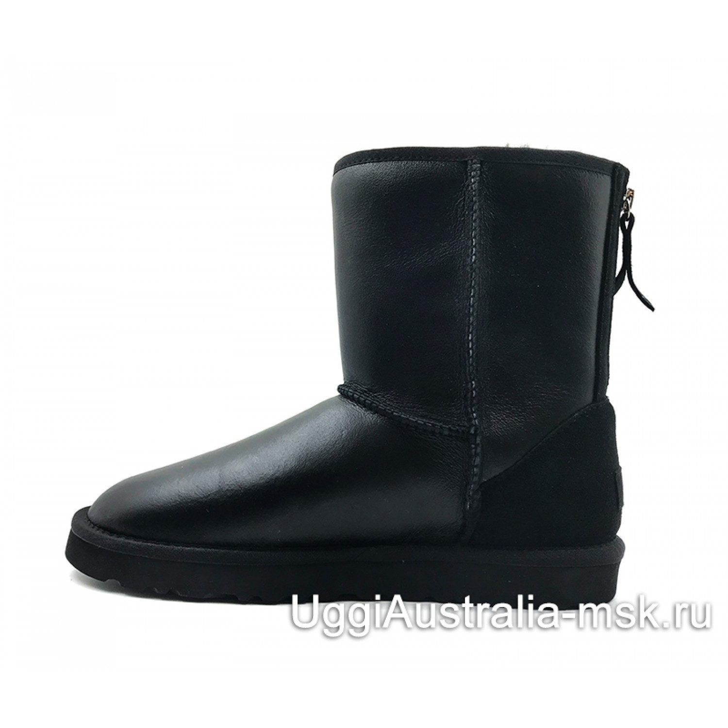 Ugg Mens Classic Short Zip Metallic Black