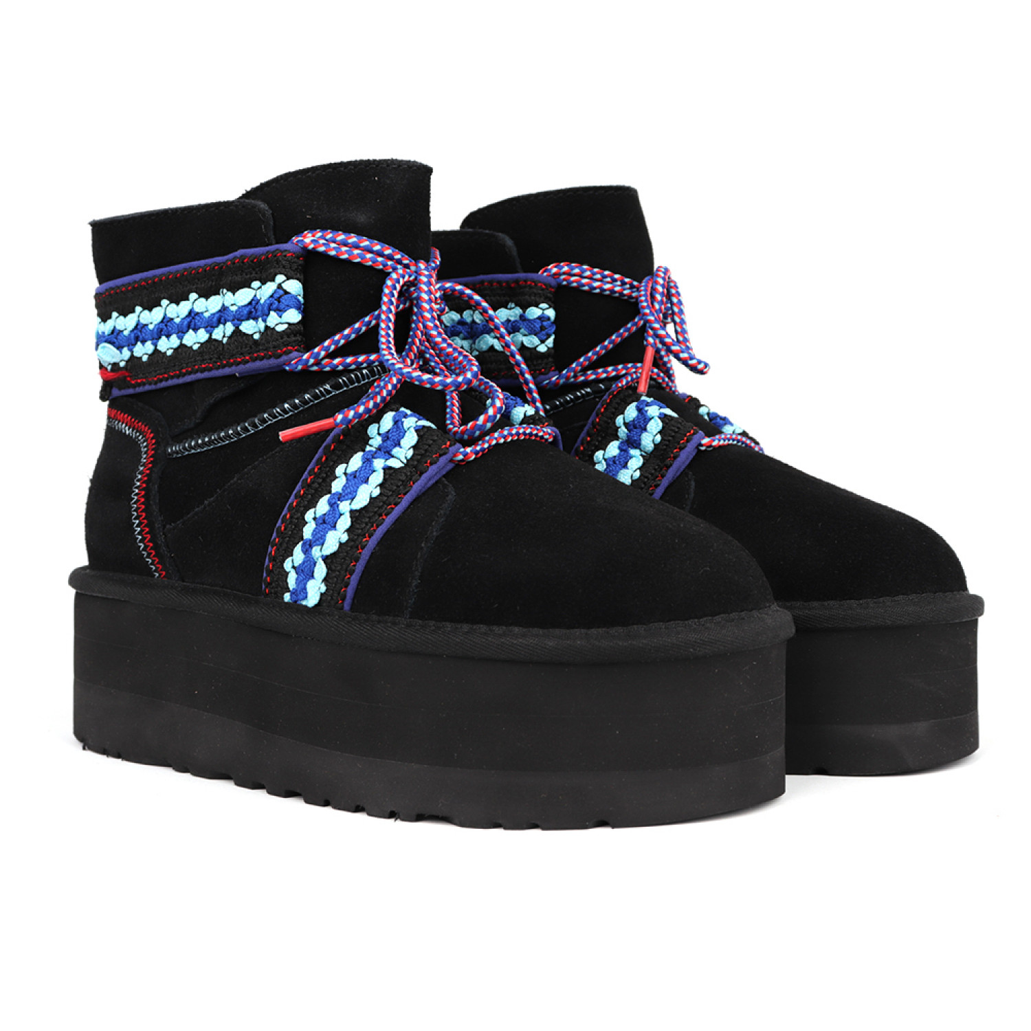 Женские угги UGG Classic Mini II Braid Platform Black