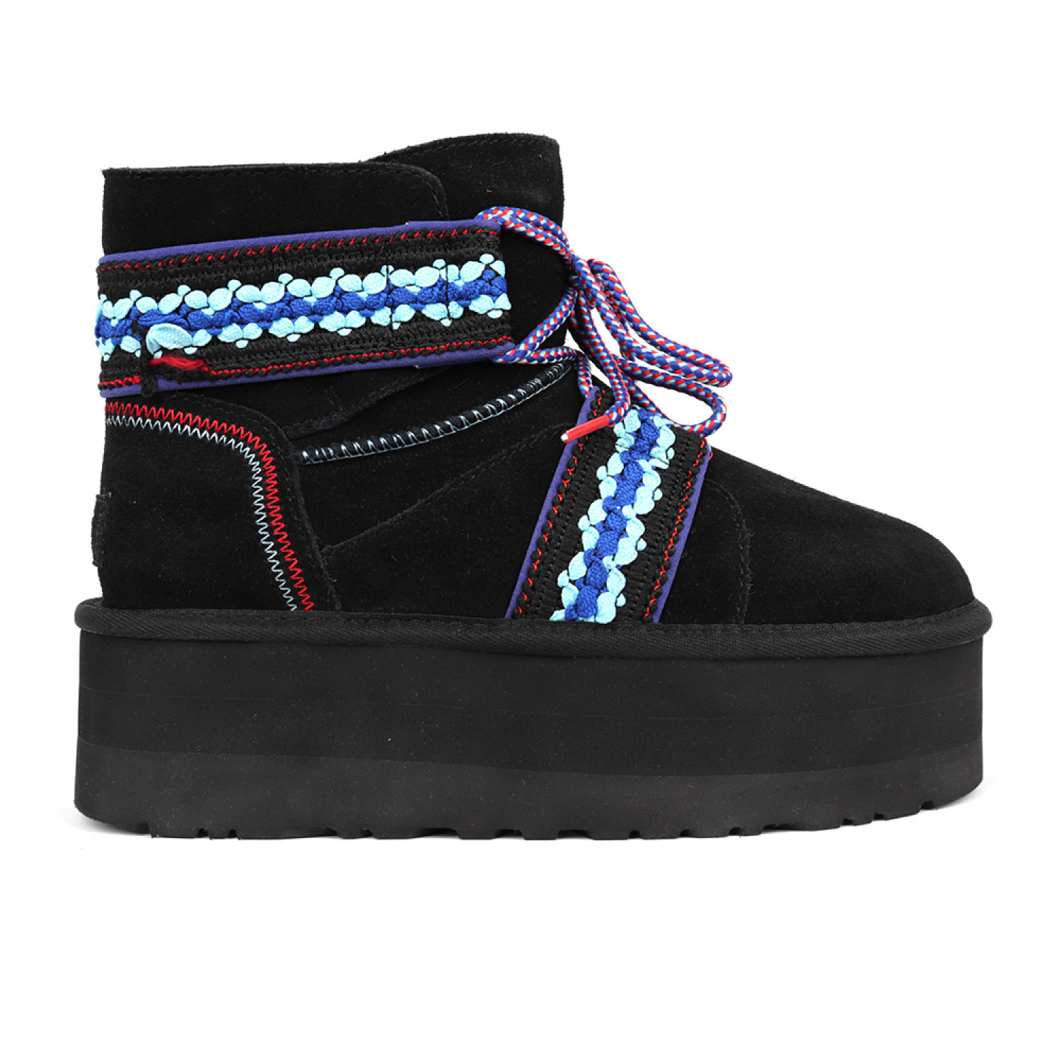 Женские угги UGG Classic Mini II Braid Platform Black