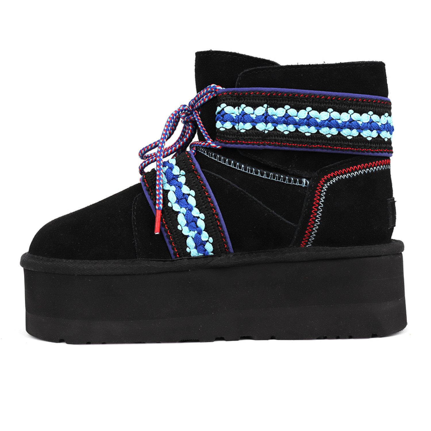 Женские угги UGG Classic Mini II Braid Platform Black