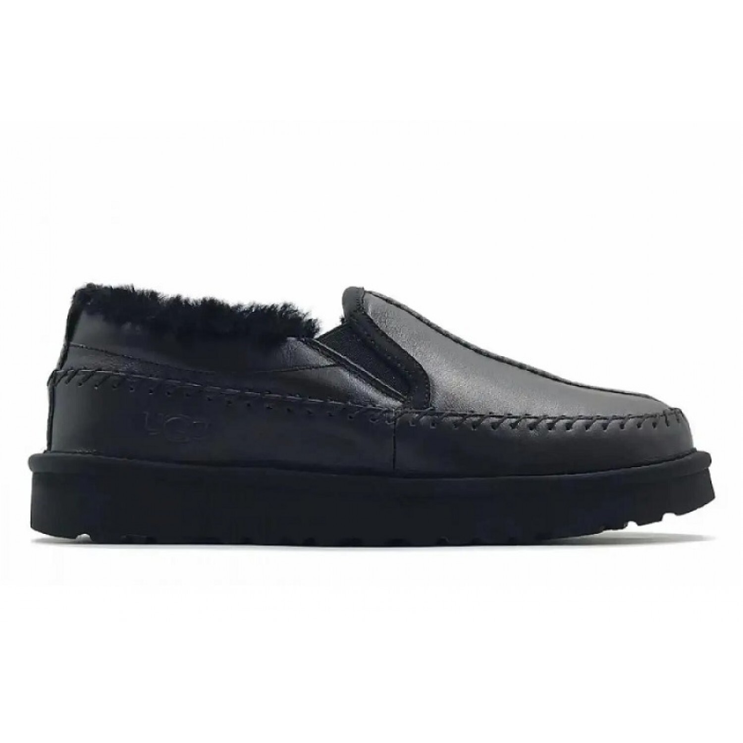 UGG Stitch Slip On Leather Black