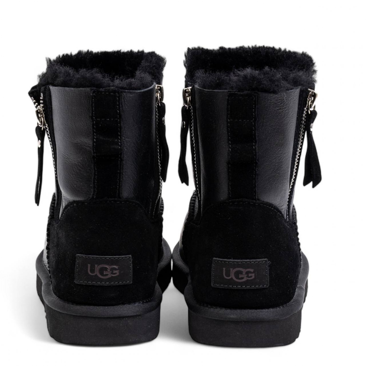 UGG Mens Classic Mini Double Zip Metallic Black 