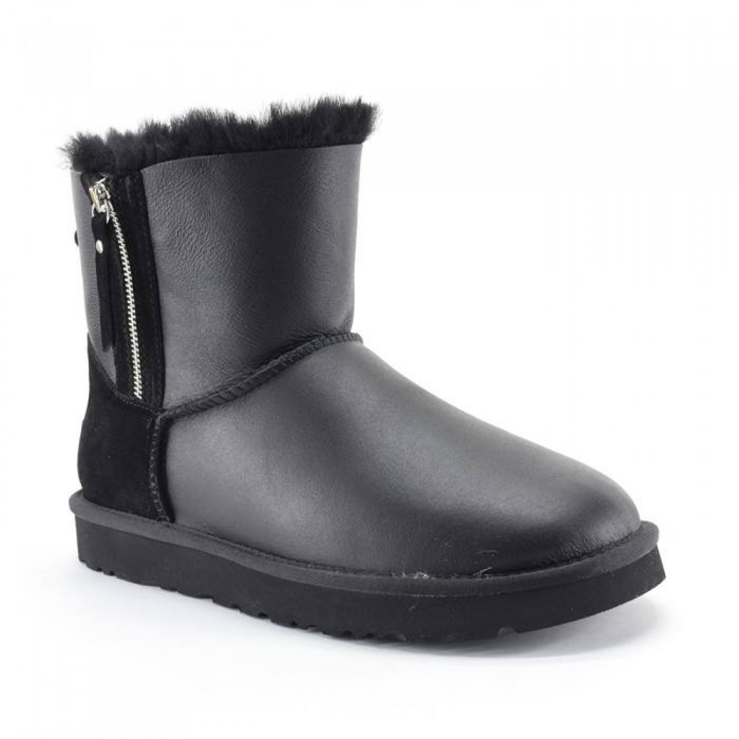 UGG Mens Classic Mini Double Zip Metallic Black 