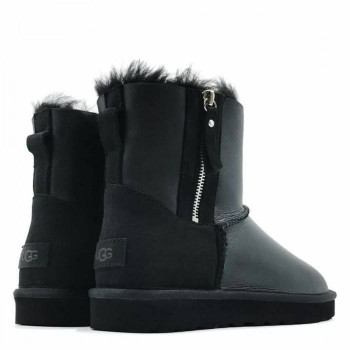 UGG Mens Classic Mini Double Zip Metallic Black 