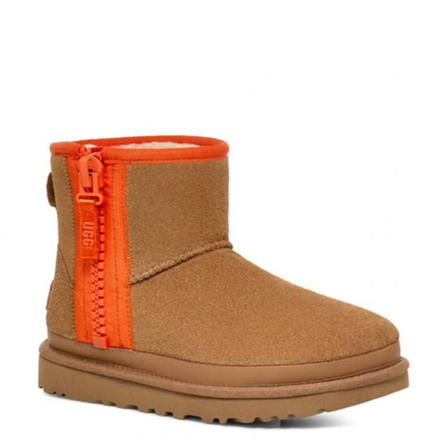 UGG Classic Mini Zipper Tape Logo Chestnut