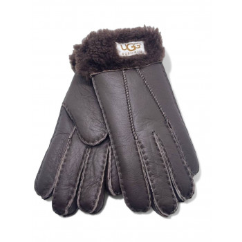 UGG Men Sheepskin Gloves Leather Chocolate 