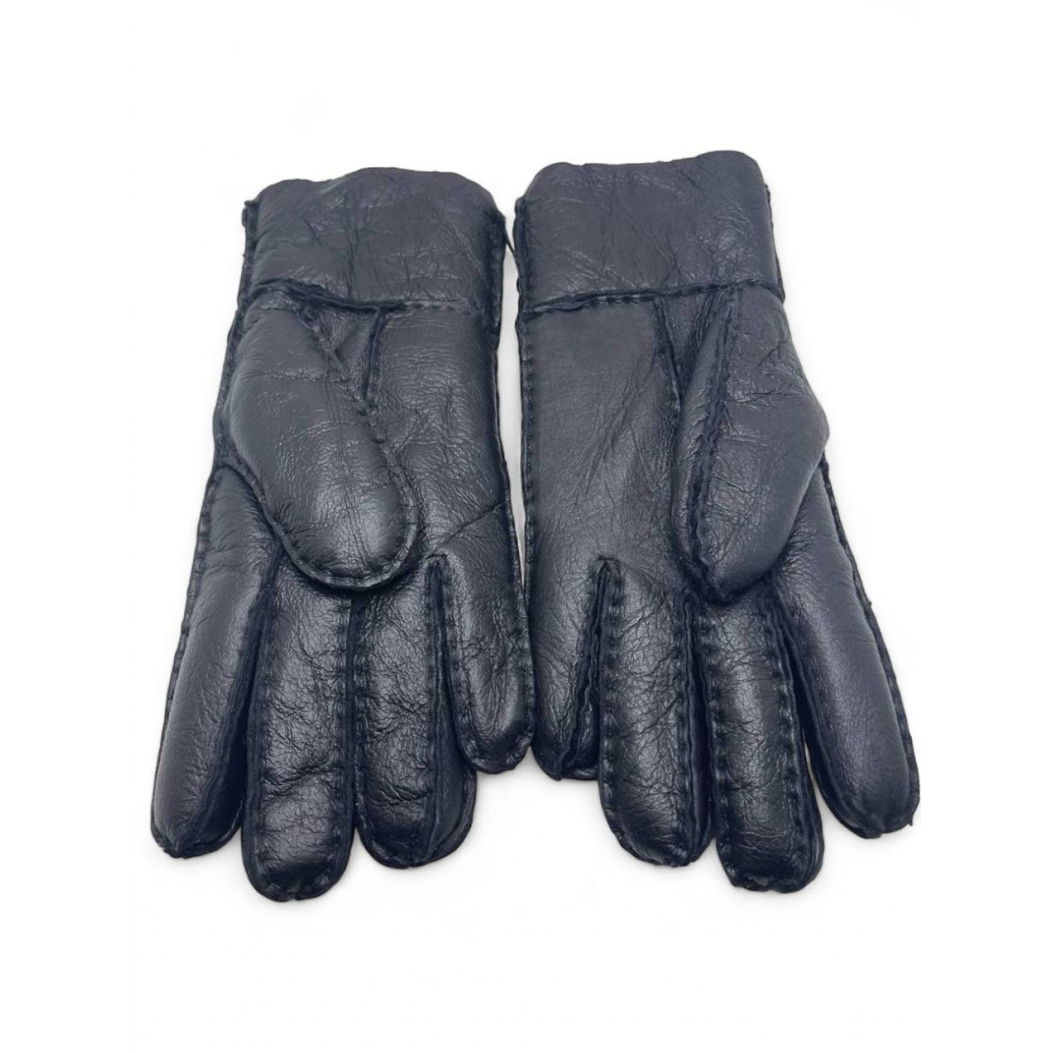 Women's Sheepskin Glove Metallic Black