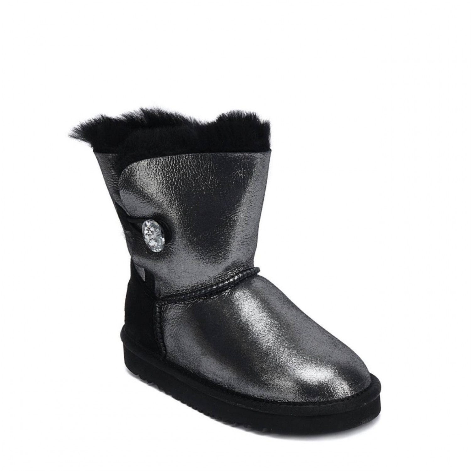 UGG Kids Bailey Button I Do Black 
