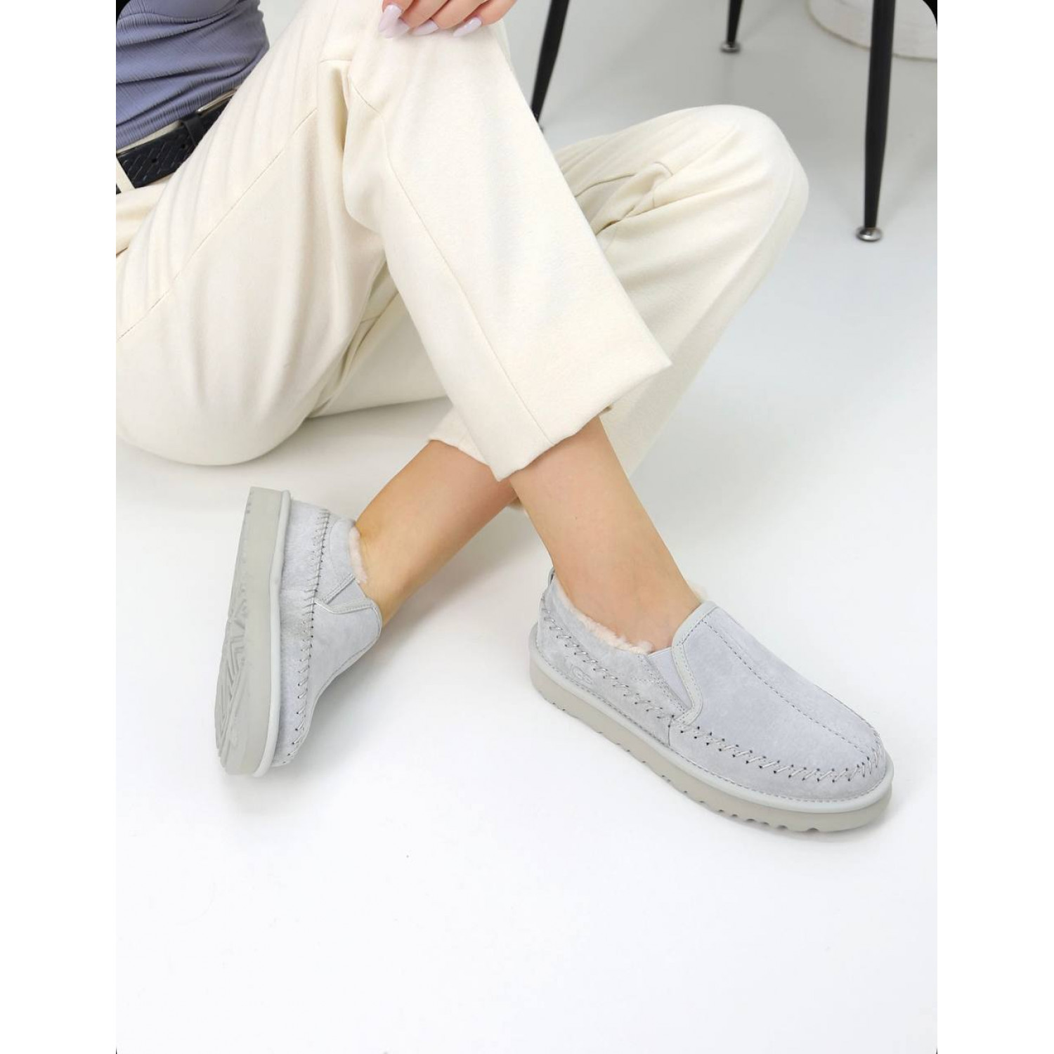 UGG Stitch Slip On Grey Violet