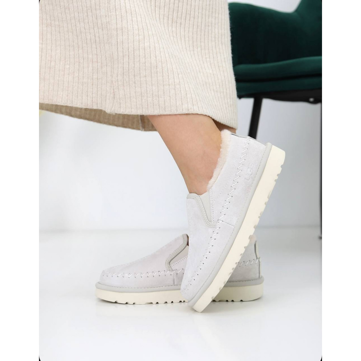 UGG Stitch Slip On Beige
