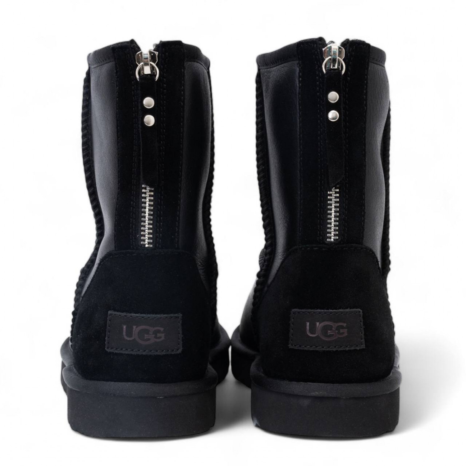 UGG Mens Classic Short Zip Metallic Black 