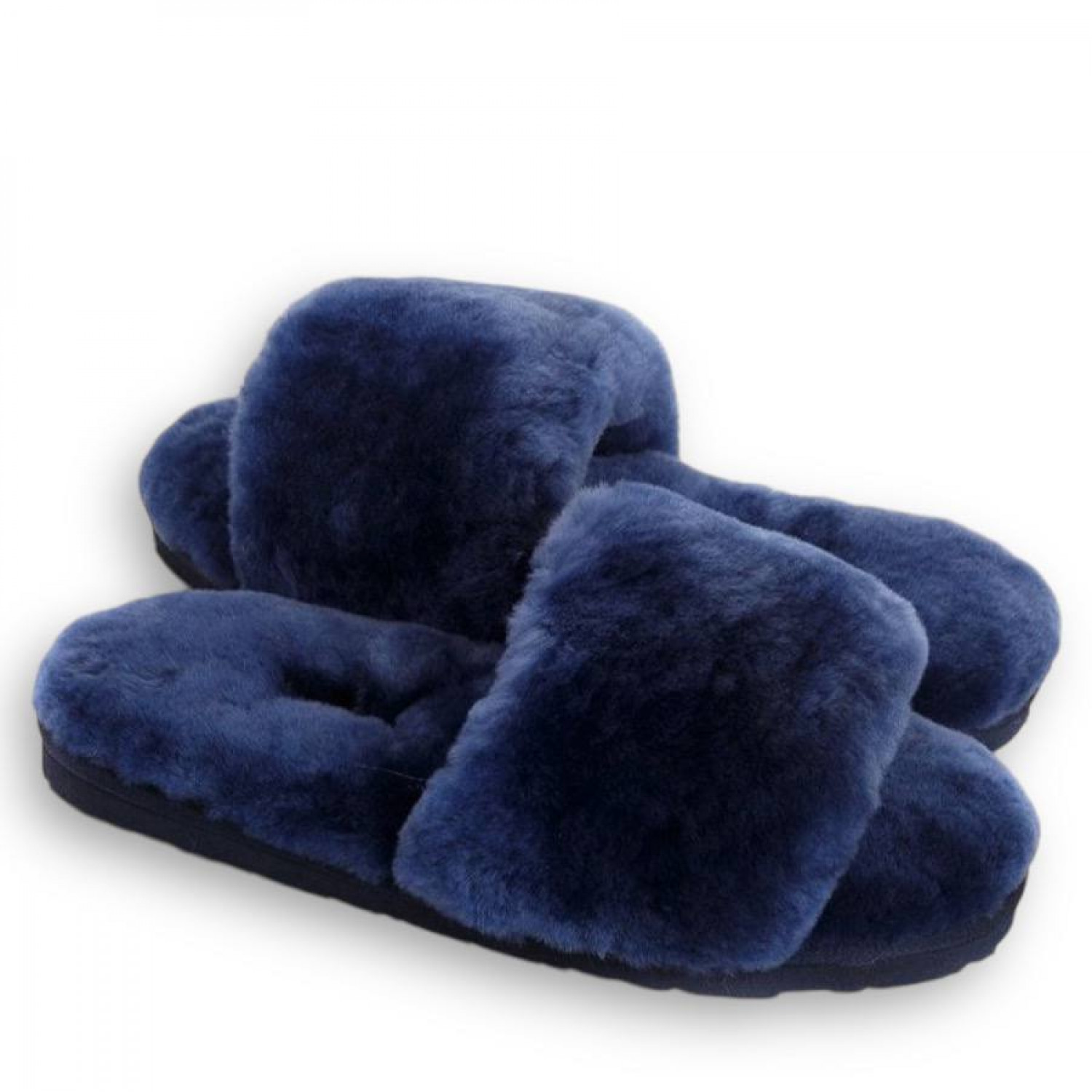 UGG Fluff Slide Slippers Navy Blue