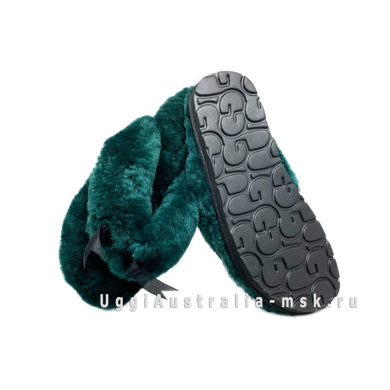 UGG FLUFF FLIP FLOP DARK GREEN UGG FLUFF FLIP FLOP DARK GREEN