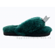 UGG FLUFF FLIP FLOP DARK GREEN