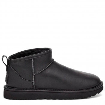 Ugg Mens Classic Ultra Mini Leather Black 