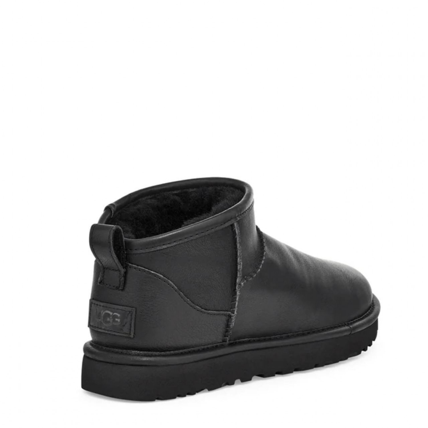 Ugg Mens Classic Ultra Mini Leather Black 
