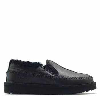 Ugg Stitch Slip On Leather Black